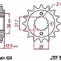 Γρανάζι JT Εμπρός JTF511 14-15 Δόντια ( Kawasaki KLX650 A1-A3 D1 ( KLX650 R) Kawasaki KLR650 (KL650EBF) JT