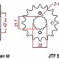 Γρανάζι JT Εμπρός JTF513 14-15-16-17-18 Δόντια (SUZUKI GSX600-R 750-1100-1300 GSF1250 KAWASAKI ZX600) JT