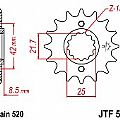 Γρανάζι JT Εμπρός JTF516 13-15 Δόντια (KAWASAKI ZZR-KL-KLX250) JT