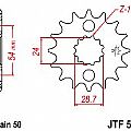 Γρανάζι JT Εμπρός JTF517 16-17-18 ΔΟΝΤΙΑ (KAWASAKI ZR1100 ZZ-R1100-1400 ZX-14-NINJA)