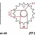 Γρανάζι JT Εμπρός JTF558 15-16-17 Δόντια YAMAHA TZR80 DT-TDR-DTR-TZR125