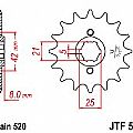 Γρανάζι JT Εμπρός JTF575 14-15 Δόντια YAMAHA TT250-350-600 XT600