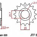 Γρανάζι JT Εμπρός JTF578 15-16 Δόντια YAMAHA FZR400 SR500 XTZ750