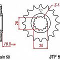 Γρανάζι JT Εμπρός JTF579 15-16-17 Δόντια YAMAHA FZ-1 YZF R1 XJR1300