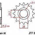 Γρανάζι JT Εμπρός JTF580 15-16-17 Δόντια YAMAHA FZ6 YZF-R6-750-1000 FZR750-1000 JT