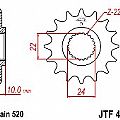 Γρανάζι JT Εμπρός JTF402 15 Δόντια APRILIA TUAREG 650 PEGASO BMW F650-GS-ST JT