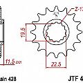 Γρανάζι JT Εμπρός JTF409 16 Δόντια SUZUKI DR125 SP125 JT