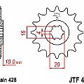 Γρανάζι JT Εμπρός JTF410 14-15 Δόντια SUZUKI GN-GS-TU-VL-GZ125 MARAUDER