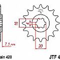 Γρανάζι JT Εμπρός JTF413 12 Δόντια SUZUKI TSX50