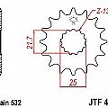 Γρανάζι JT Εμπρός JTF440 14-15 Δόντια SUZUKI GSX-R1100 G/H/J KATANA JT