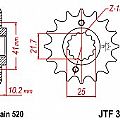 Γρανάζι εμπρόσθιο JT JTF308.14 Δόντια HONDA FMX-SLR-NX650 / APRILIA 650 PEGASO / YAMAHA XT660 R-X-Z TENERE JT