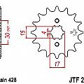 Γρανάζι εμπρόσθιο JT JTF274.14 δόντια HONDA Astra / CRF-XR 100