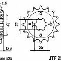 Γρανάζι εμπρόσθιο JT JTF293.15  HONDA XLV400 Transalp 88-91