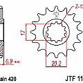 Γρανάζι εμπρόσθιο JT JTF1120.13 δόντια APRILIA/PEUGEOT/YAMAHA 50 JT