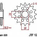 Γρανάζι εμπρόσθιο JT JTF1269.16 δόντια HONDA CBR600 F CBR600-900-929-954 RR CBR1000 RR VTR1000 SP XLV1000 (520 μετ) JT