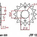 Γρανάζι εμπρόσθιο JT JTF1321.13 δόντια HONDA CBF250-XR250 R