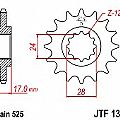 Γρανάζι εμπρόσθιο JT JTF1371.15 HONDA CB600 F-W X Y 1 2 3 4 5 6 Hornet CBF600 S-6 7 Cowl CBR600 F 3