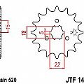 Γρανάζι JT Εμπρός JTF1445.12SC  KAWASAKI KX125 K1-K2-K5 L1-L2-L4 JT