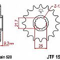 Γρανάζι εμπρόσθιο JT JTF1539.14 δόντια KAWASAKI EX250 Ninja 250R JT