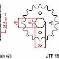 Γρανάζι εμπρόσθιο JT JTF1559.14 δόντια YAMAHA TW200 (89-12) TRAILWAY