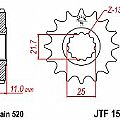 Γρανάζι εμπρόσθιο JT JTF1581.16 δόντια YAMAHA YZF-R6 / R7 (520 μετατροπή)  JT