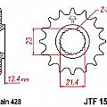 Γρανάζι εμπρόσθιο JT JTF1594.15 δόντια YAMAHA XT250 (08-12) / YBR250 