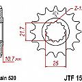 Γρανάζι εμπρόσθιο JT JTF1595.16 δόντια YAMAHA XJ6 (09-12 Diversion ABS) JT