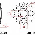 Γρανάζι εμπρόσθιο JT JTF1902.15 δόντια KTM 690 Enduro R 690 SM JT