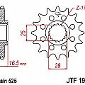 Γρανάζι εμπρόσθιο JT JTF1904.16 KTM 950 / 990 Adventure R-S / RC8 1190