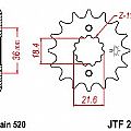 Γρανάζι εμπρόσθιο JT JTF280.13  AX 1 / NX250 / XL250 DEGREE JT