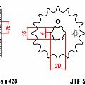 Γρανάζι εμπρόσθιο JT  JTF550.15 δόντια YAMAHA Crypton X-135