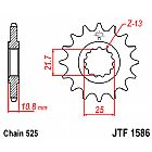 ΓΡΑΝΑΖΙ ΕΜΠΡΟΣΘΙΟ JT JTF1586.16 ΔΟΝΤΙΑ YAMAHA YZF-R6 (06-12) / TDM850 (4TXL)