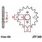 ΓΡΑΝΑΖΙ ΕΜΠΡΟΣΘΙΟ JT JTF249.13 ΔΟΝΤΙΑ KAWASAKI MAX100 / KLX110 SUZUKI DR-Z110