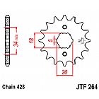 ΓΡΑΝΑΖΙ ΕΜΠΡΟΣΘΙΟ JT JTF264.17 ΔΟΝΤΙΑ YAMAHA DT 200R / 125LC ITALY