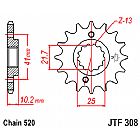 ΓΡΑΝΑΖΙ ΕΜΠΡΟΣΘΙΟ JT JTF308.14 ΔΟΝΤΙΑ HONDA FMX-SLR-NX650 / APRILIA 650 PEGASO / YAMAHA XT660 R-X-Z TENERE