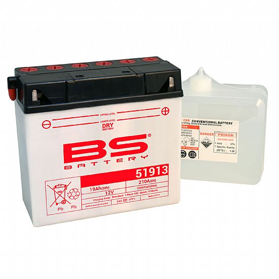 ΜΠΑΤΑΡΙΑ BS BATTERY 51913 ΜΕ ΥΓΡΑ 19.0 AH