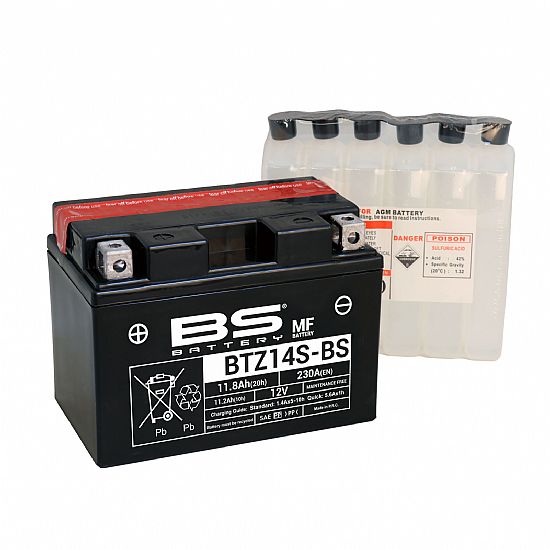 ΜΠΑΤΑΡΙΑ ΜΟΤΟΣΥΚΛΕΤΑΣ BS BATTERY BTZ14SBS (YTZ14S-BS) 11.2 AH