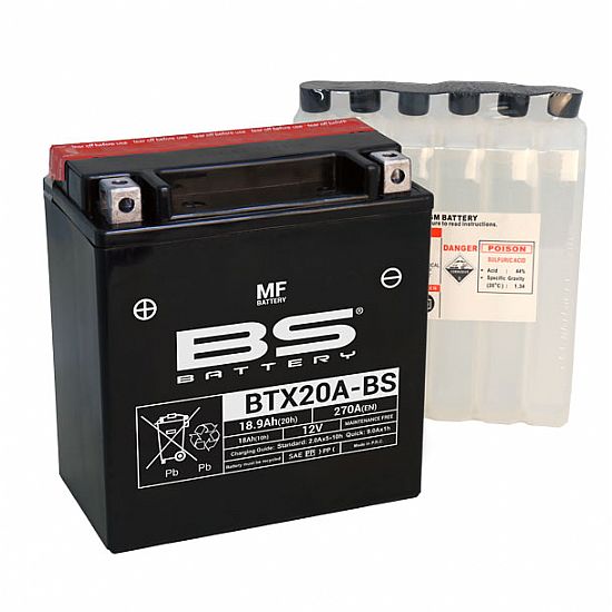 ΜΠΑΤΑΡΙΑ ΜΟΤΟΣΥΚΛΕΤΑΣ BS BATTERY BTX20ABS (YTX20A-BS) 17.0 AH