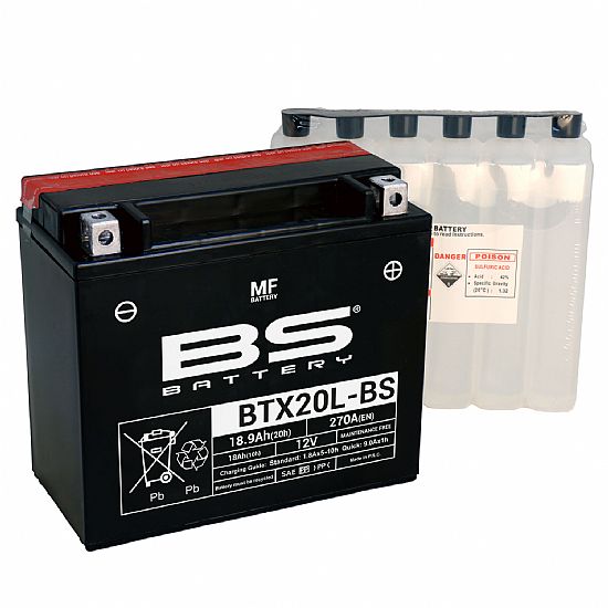 ΜΠΑΤΑΡΙΑ ΜΟΤΟΣΥΚΛΕΤΑΣ BS BATTERY BTX20LBS (YTX20L-BS) 18.0 AH