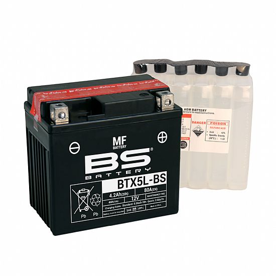 ΜΠΑΤΑΡΙΑ ΜΟΤΟΣΥΚΛΕΤΑΣ BS BATTERY BTX5LBS (YTX5L-BS) 4.0 AH