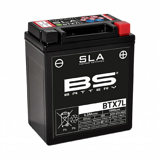 ΜΠΑΤΑΡΙΑ ΜΟΤΟΣΥΚΛΕΤΑΣ  SLA BS BATTERY BTX7L ( YTX7L-BS ) 6.3AH