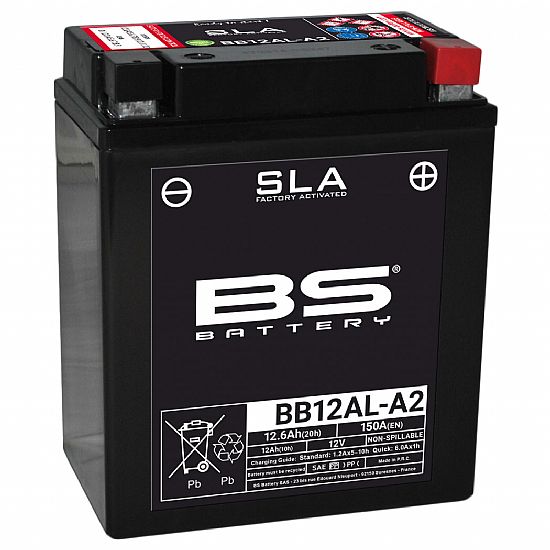 ΜΠΑΤΑΡΙΑ ΜΟΤΟΣΥΚΛΕΤΑΣ SLA BS BATTERY BB12AL-A2(YB12AL- A2) 12.6AH