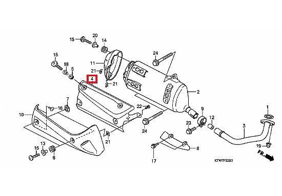 ΠΡΟΣΤΑΤΕΥΤΙΚΟ ΕΞΑΤΜΙΣΗΣ ΕΣΩΤΕΡΙΚΟ HONDA SH 150 / SH 300  ΧΡΩΜΙΟ