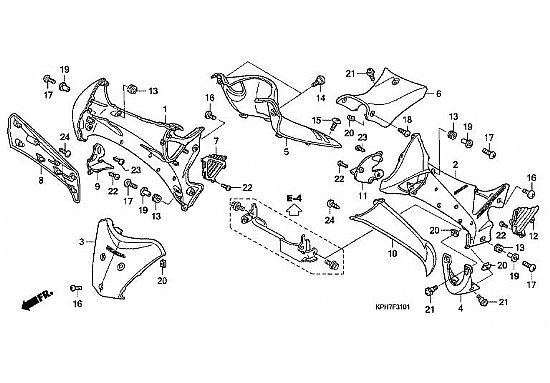 ΚΟΥΣΤΟΥΜΙ ΠΛΑΣΤΙΚΩΝ ΓΝΗΣΙΟ ΣΕΤ HONDA ANF125 - INNOVA 125 INJECTION