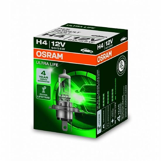 ΛΑΜΠΑ OSRAM H4 12V 60/55W ULTRA LIFE 