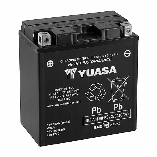 ΜΠΑΤΑΡΙΑ ΜΟΤΟΣΥΚΛΕΤΑΣ YUASA YTX20CH-BS (YTX20A-BS) VARADERO 1000 MADE IN USA