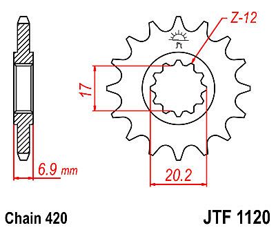 ΓΡΑΝΑΖΙ ΕΜΠΡΟΣΘΙΟ JT JTF1120.13 ΔΟΝΤΙΑ APRILIA/PEUGEOT/YAMAHA 50