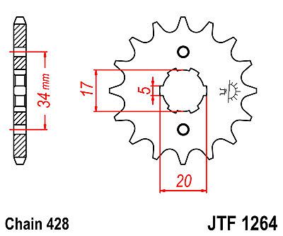 ΓΡΑΝΑΖΙ ΕΜΠΡΟΣΘΙΟ JT JTF1264.15 HONDA CBR125 R CBF-CBZ-CLR-XLR-XR125 