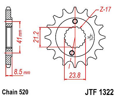 ΓΡΑΝΑΖΙ ΕΜΠΡΟΣΘΙΟ JT JTF1322.14 ΔΟΝΤΙΑ HONDA CRM250-XR400 