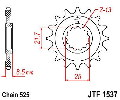 ΓΡΑΝΑΖΙ ΕΜΠΡΟΣΘΙΟ JT JTF1537.15 ΔΟΝΤΙΑ KAWASAKI Z1000 (03-12) ZX10R (07-12)